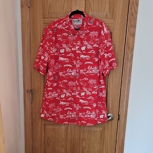 Wisconsin Badgers Reyn Spooner Red and White Hawaiian Men's Shirt